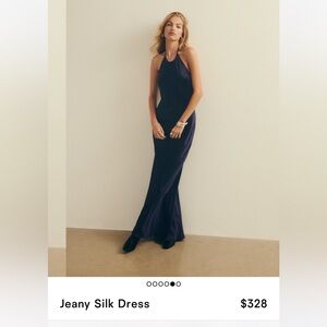 Reformation Jeany Silk Dress is Navy